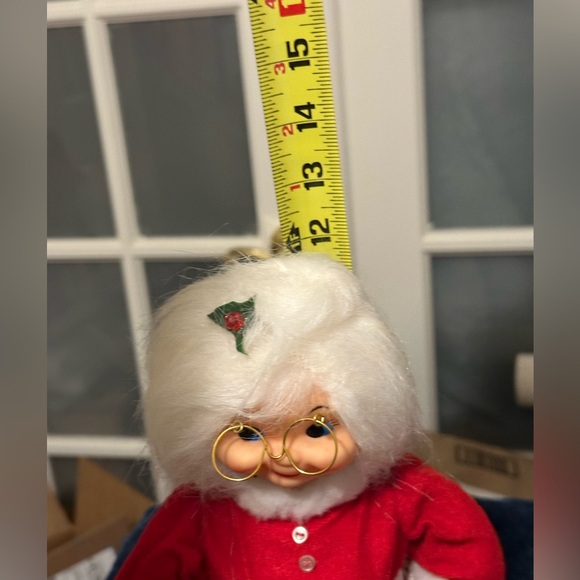 Cute Mrs Claus! She wears a soft velvety dress and has adorable glasses. - Picture 7 of 8